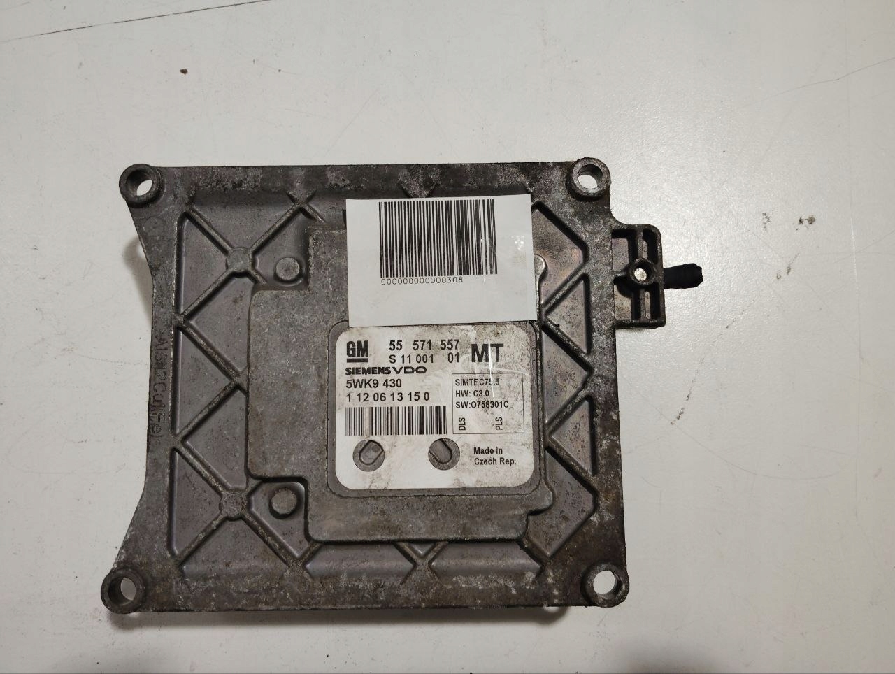 ECU Siemens VDO 5WK9430 GM 55571557 Opel Astra h Zafira b Vectra c 1.6