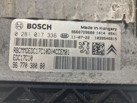 Sterownik komputer silnika Peugeot Citroen 9677030080 0281017336 EDC17C10