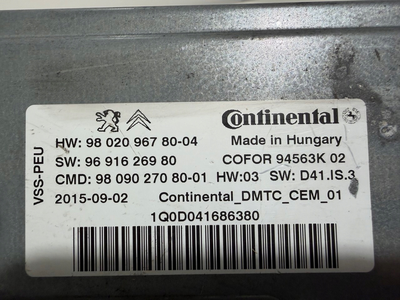 Sterownik START STOP 5008 II 2.0 BHDI A2C53427745-01