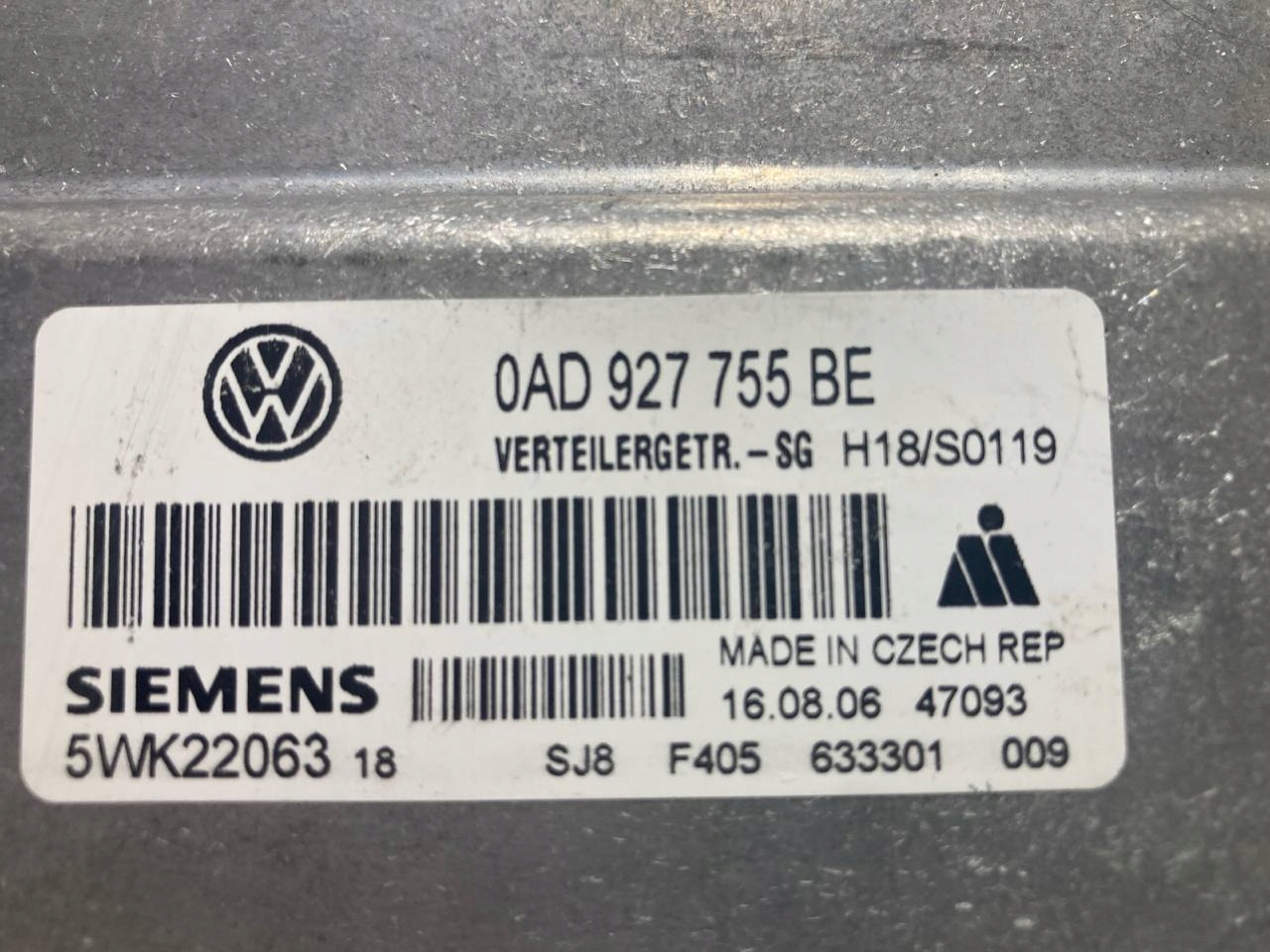 Sterownik komputer VW Volkswagen 0AD927755BE - zdjęcie 2