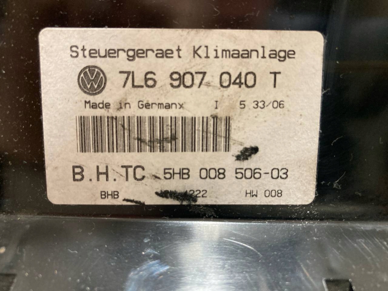 Volkswagen panel klimatyzacji i nawiewu klimy 7L6907040T 5HB00850603 - zdjęcie 2
