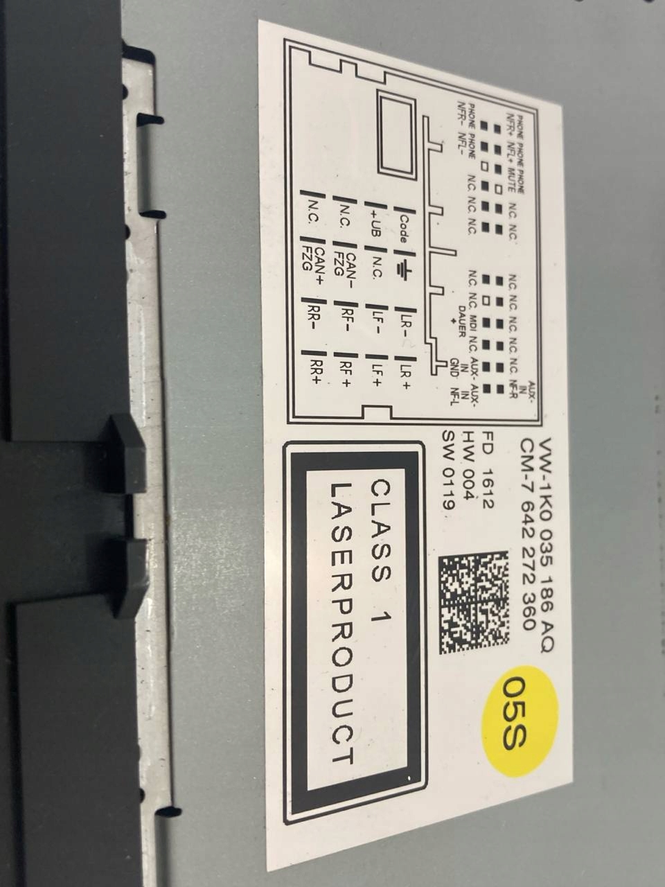 Volkswagen Golf VI Cabrio 12R radio 1K0035186 - zdjęcie 3