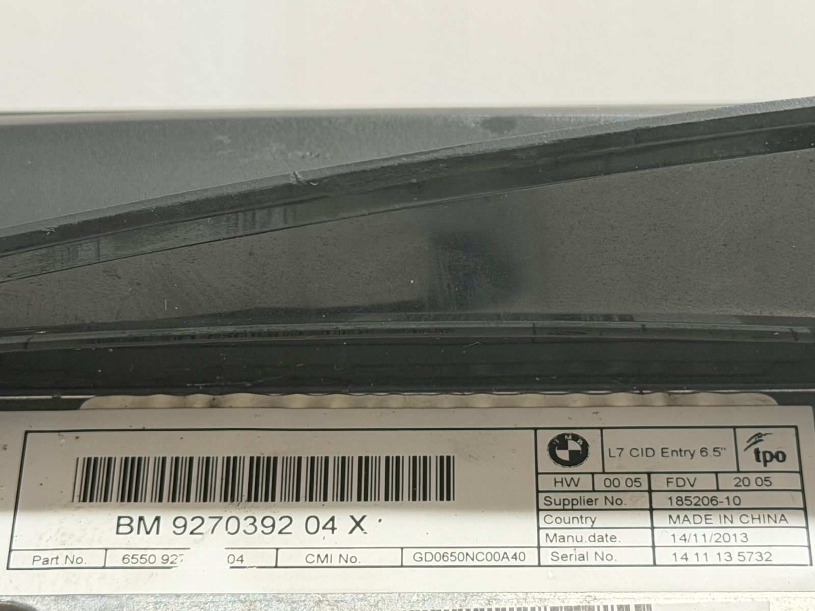Wyświetlacz ekran monitor radia BMW F20 F30 CID Entry 6.5” 9270392 - zdjęcie 3