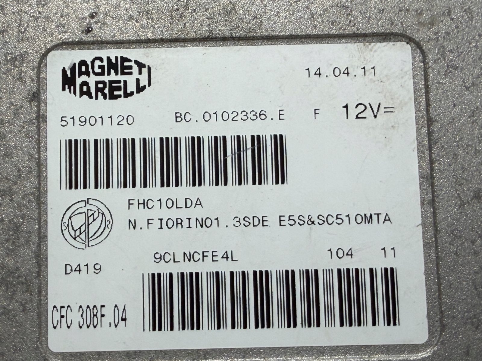 Sterownik skrzyni biegów TCU Fiat Fiorino Qubo 1.3 Magneti Marelli CFC308F.04 51901120 BC.0102336.E - zdjęcie 3