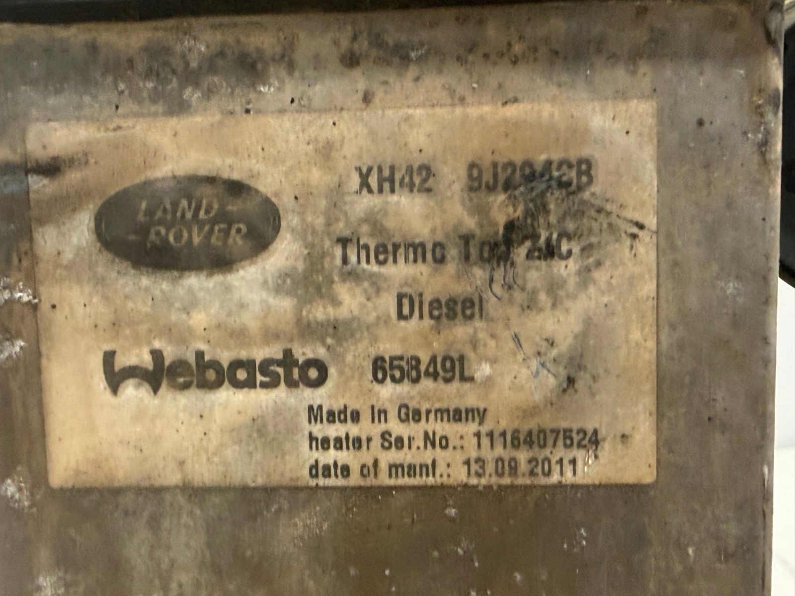 Webasto pompa obiegowa ogrzewanie postojowe Land Rover L322 XH42-9J294-CB - zdjęcie 2